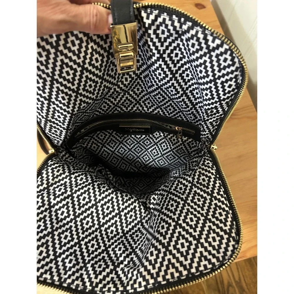 Miztique Black Diana Vegan Leather Backpack Tassel Gold Hardware Large Travel